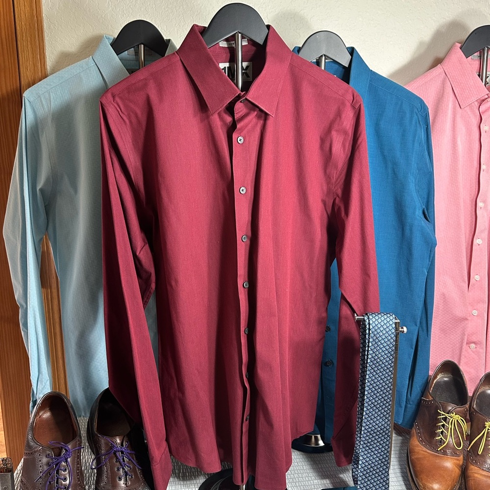Men's Burgundy Dress Shirt